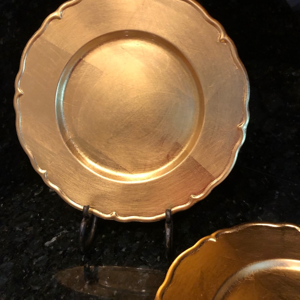 Gold Decorative Charger Plate - Elegant Home Dining Accent - Picture 2 of 2